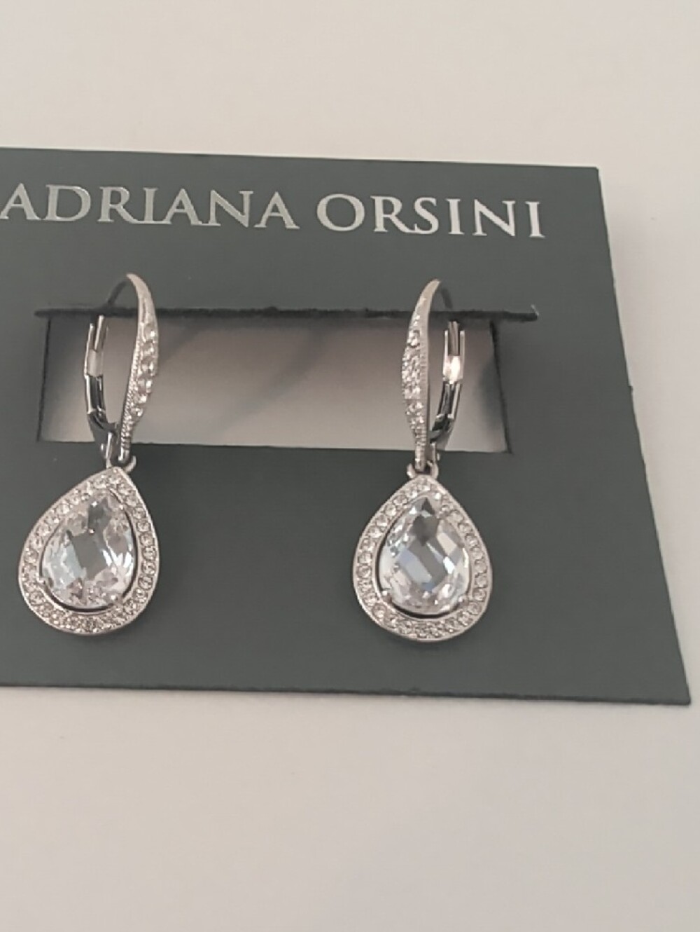 DEAL! NWT Adriana Orsini Teardrop Crystal Drop Earrings